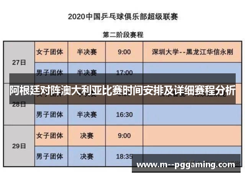 阿根廷对阵澳大利亚比赛时间安排及详细赛程分析 阿根廷对阵澳大利亚比赛时间安排及详细赛程分析